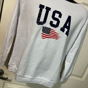 White USA Graphic Sweatshirt